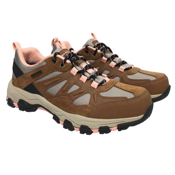 Skechers Selmen Memory Foam Waterproof Suede Textile Hiking Brown Sneaker 9.5 - Picture 1 of 12